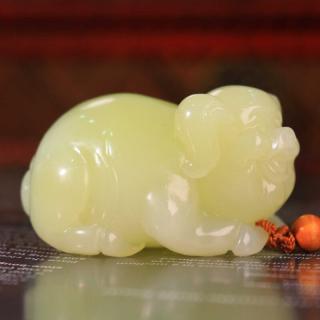 兮娇和田玉黄玉籽料貔貅手把件立体招财貔貅文玩件盘玩玉饰品摆件转运